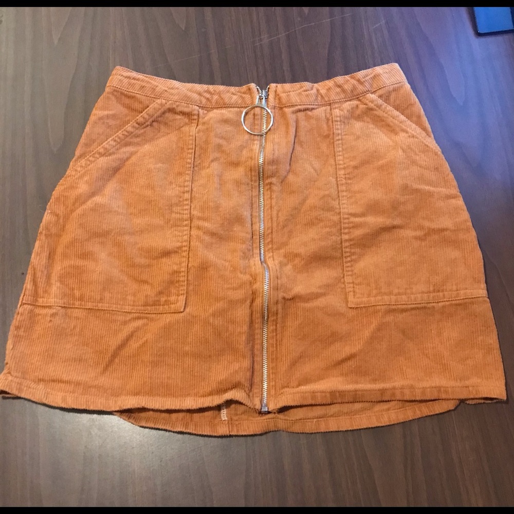 SHEIN Women’s Zip-Up Corduroy Mini Skirt Size S
